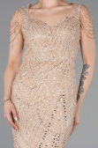 Long Gold Beaded Evening Dress ABU5914
