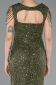 Long Olive Drab Beaded Evening Dress ABU5914