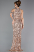 Gold Long Scaly Evening Dress ABU5135