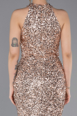 Gold Long Scaly Evening Dress ABU5135