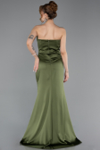 Long Olive Drab Satin Prom Gown ABU5923