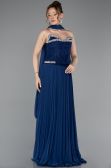 Long Navy Blue Chiffon Evening Dress ABU5917