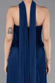 Long Navy Blue Chiffon Evening Dress ABU5917