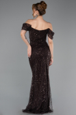 Brown Long Beaded Evening Dress ABU5557