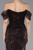 Brown Long Beaded Evening Dress ABU5557