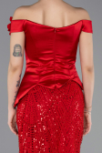 Red Long Beaded Evening Dress ABU5616