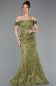 Long Olive Drab Dantelle Evening Dress ABU5609