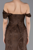Brown Long Dantelle Evening Dress ABU5609