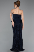 Long Navy Blue Scaly Evening Dress ABU5919