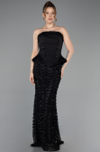 Long Black Scaly Evening Dress ABU5919