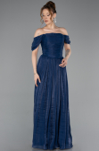 Long Navy Blue Chiffon Prom Gown ABU5920
