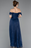 Long Navy Blue Chiffon Prom Gown ABU5920