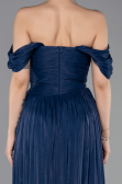 Long Navy Blue Chiffon Prom Gown ABU5920