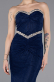 Long Navy Blue Dantelle Mermaid Prom Dress ABU5921