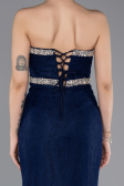Long Navy Blue Dantelle Mermaid Prom Dress ABU5921