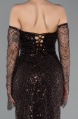 Long Brown Beaded Evening Dress ABU5922