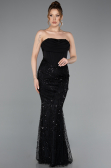 Long Black Beaded Evening Dress ABU5922