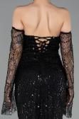Long Black Beaded Evening Dress ABU5922