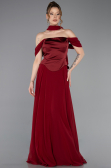 Burgundy Long Chiffon Plus Size Evening Dress ABU5551