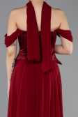 Burgundy Long Chiffon Plus Size Evening Dress ABU5551