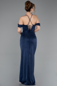 Long Navy Blue Prom Gown ABU5925