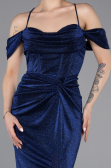 Long Sax Blue Prom Gown ABU5925
