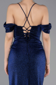 Long Sax Blue Prom Gown ABU5925