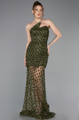 Short Olive Drab Scaly Mermaid Evening Gown ABK2581