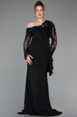 Long Black Chiffon Formal Plus Size Dress ABU5895