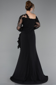 Long Black Chiffon Formal Plus Size Dress ABU5895