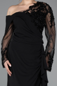 Long Black Chiffon Formal Plus Size Dress ABU5895