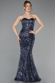 Long Anthracite Scaly Mermaid Evening Gown ABU5927