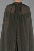 Long Olive Drab Beaded Evening Dress ABU5915