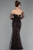 Long Brown Beaded Evening Dress ABU5922