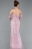 Long Powder Color Beaded Evening Dress ABU5922