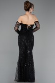 Long Black Beaded Evening Dress ABU5922