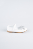White Patent Leather Flat Shoe ORR3100
