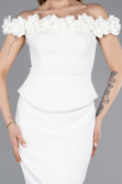 Midi White Cocktail Dress ABK2583
