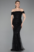 Long Black Beaded Evening Dress ABU5915