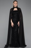 Long Black Beaded Evening Dress ABU5915
