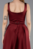 Midi Burgundy Satin Cocktail Dress ABK2586