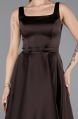 Midi Brown Satin Cocktail Dress ABK2586
