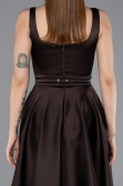 Midi Brown Satin Cocktail Dress ABK2586
