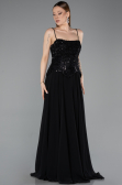 Long Black Chiffon Evening Dress ABU5931