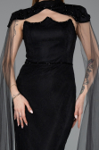Long Black Dantelle Evening Dress ABU5941