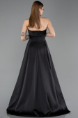 Long Black Satin Evening Dress ABU5932
