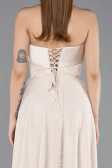 Long Beige Dantelle Evening Dress ABU5943