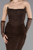 Long Brown Dantelle Mermaid Prom Dress ABU5933