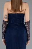 Long Navy Blue Dantelle Mermaid Prom Dress ABU5933