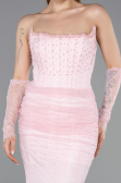 Long Powder Color Dantelle Mermaid Prom Dress ABU5933